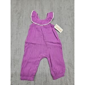 Cat & Jack Baby Girl's Months Sleeveless Gauze Romper Size 3-6M Purple